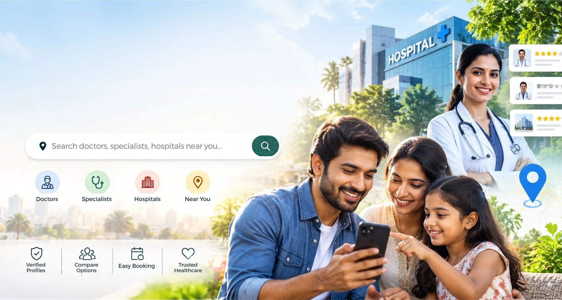 Digital healthcare platform for finding doctors in India