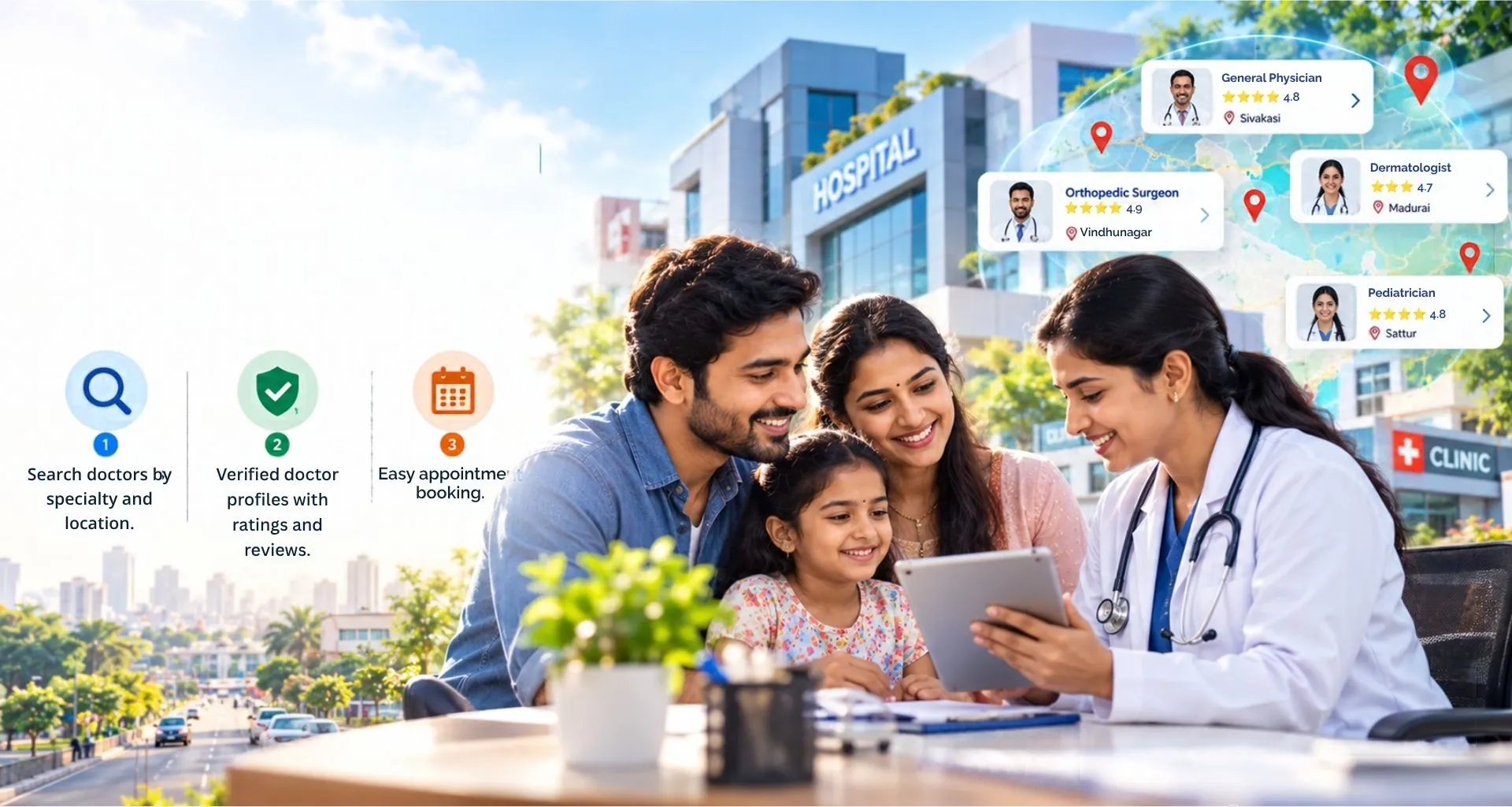 Find nearby doctors, clinics and hospitals on Nearby.dr.in