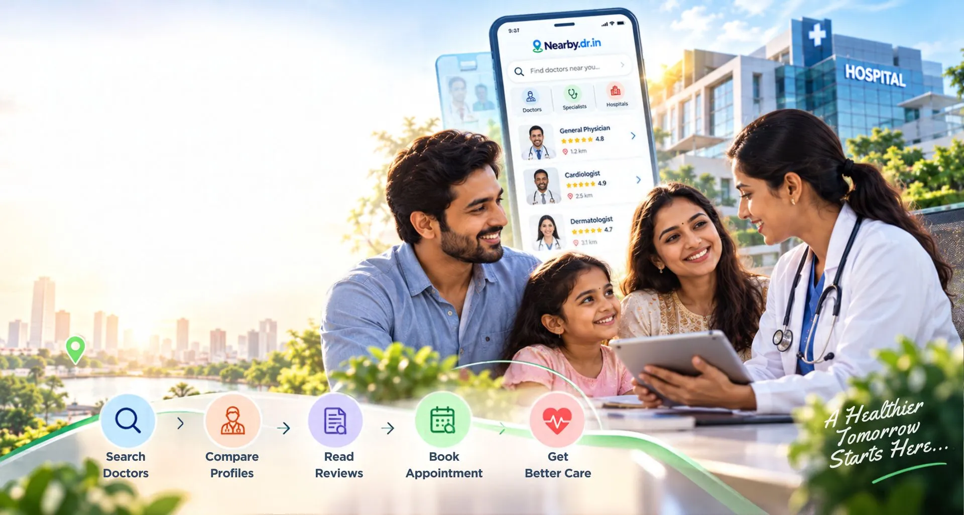 Nearby.dr.in connects patients with trusted healthcare providers